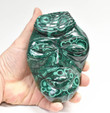 5" POLISHED MALACHITE Tribal Mask Carving Congo CM40