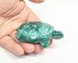 3.11" POLISHED MALACHITE TURTLE Animal Carving Congo CM44
