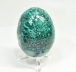 2.63" POLISHED MALACHITE And CHRYSOCOLLA Egg With Stand Congo E657