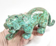 8.74" Polished CHRYSOCOLLA PUMA Animal Carving Peru cm33