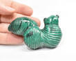 3.26" POLISHED MALACHITE CATERPILLAR Animal Carving - Congo cm6