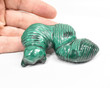 3.26" POLISHED MALACHITE CATERPILLAR Animal Carving - Congo cm6