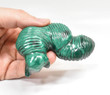 3.26" POLISHED MALACHITE CATERPILLAR Animal Carving - Congo cm6