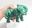 5.31" POLISHED MALACHITE ELEPHANT Animal Carving - Congo cm22