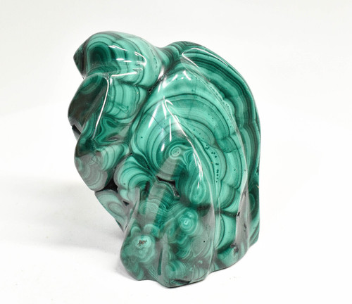 2.71" POLISHED MALACHITE FLAME Carving Self Standing Congo B232