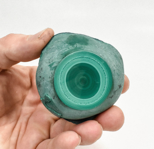 2.28" POLISHED MALACHITE BULLSEYE Eye Shilu Mine, China B292