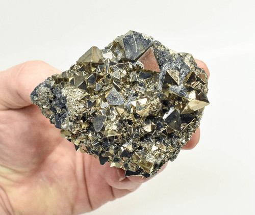 3.26" PYRITE CRYSTAL Cluster Huanzala Mine, Peru T426