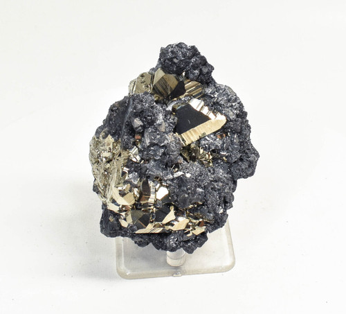 3.46" PYRITE CRYSTAL With Sphalerite Quartz and Cluster Huanzala Mine, Peru T417