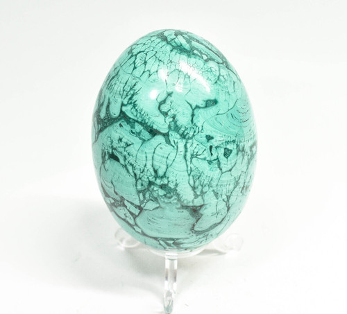3.30" POLISHED MALACHITE EGG With Stand Congo E659