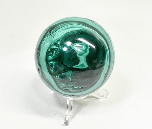 2.51" POLISHED MALACHITE SPHERE With Stand - Congo - E668