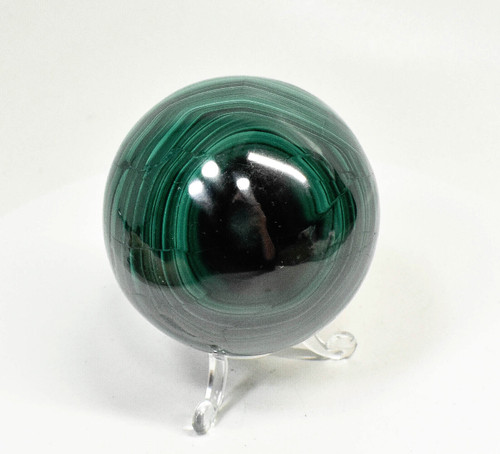 2.79" POLISHED MALACHITE SPHERE With Stand - Congo - E670