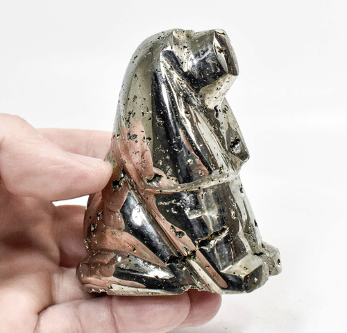 2.95" Polished PYRITE DOG Animal Carving Huanzala mine, Peru T503