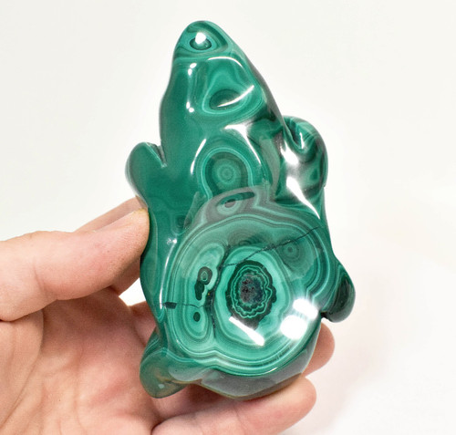 4.44" Polished MALACHITE FROG BOWL Carving Congo CM113