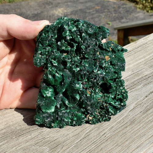 3.77" Shimmering Chatoyant Fibrous MALACHITE Mindingi Mine, Congo Q428