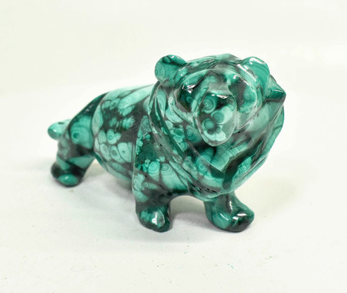 3.18" Beautiful POLISHED MALACHITE LION Animal Carving - Congo CM122