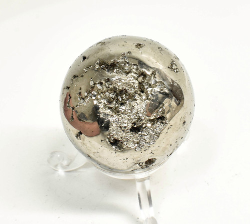 1.73" Polished PYRITE SPHERE With Stand Huanzala mine, Peru T552