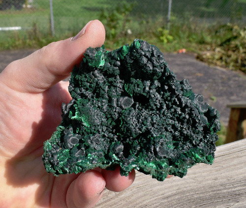 3.34" Shimmering Chatoyant Fibrous MALACHITE Mindingi Mine, Congo Q424