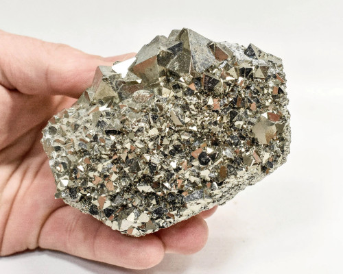 3.50" OCTAHEDRAL PYRITE Crystal Cluster Huanzala mine, Peru T580