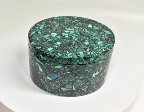 3.93" Polished MALACHITE JEWELRY BOX - Congo CM148