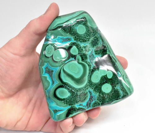 4.05" POLISHED MALACHITE CHRYSOCOLLA Kalukuluku Mine, Congo B316