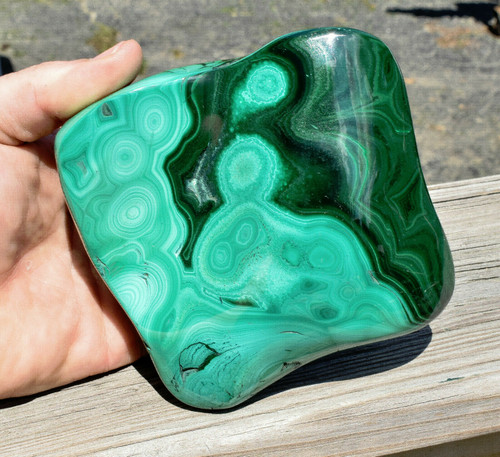 4.48" POLISHED BULLSEYE MALACHITE - Congo A619