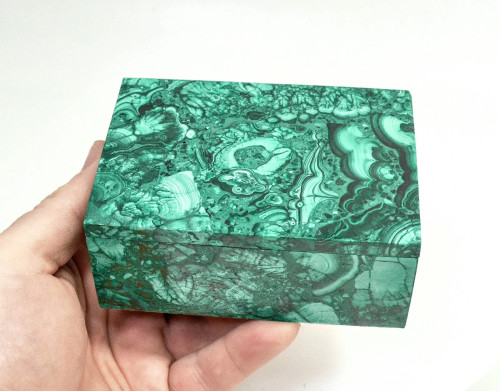 4.25" Polished MALACHITE JEWELRY BOX Congo - CM164
