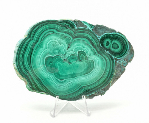 5.19" POLISHED MALACHITE With CHRYSOCOLLA Slice Slab With Stand - Congo A607
