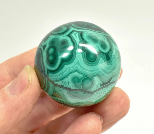 1.57" POLISHED MALACHITE SPHERE With Stand Congo - E700