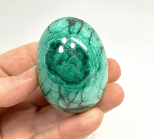 2.28" POLISHED MALACHITE EGG With Stand Congo - E685