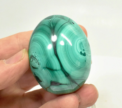 2" POLISHED MALACHITE EGG With Stand Congo - E683