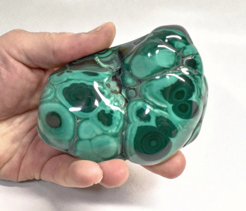 3.62" POLISHED BULLSEYE MALACHITE Freeform Congo - B350