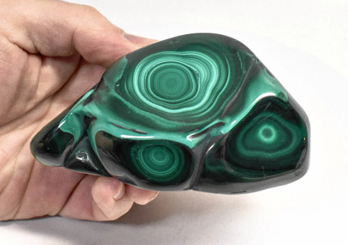 3.93" POLISHED BULLSEYE MALACHITE Freeform Congo - B341