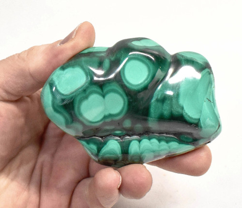 3.22" POLISHED BULLSEYE MALACHITE Freeform Congo - B352