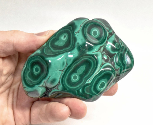 3.74" POLISHED BULLSEYE MALACHITE Freeform Congo - B361