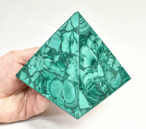 3.89" POLISHED MALACHITE PYRAMID Congo - cm211