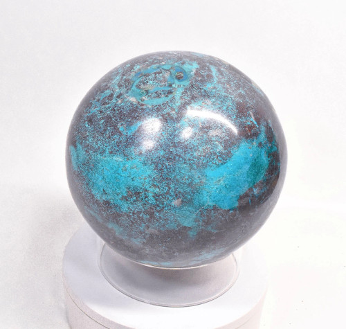 8.30" Polished CHRYSOCOLLA MALACHITE QUARTZ 27.4 Pounds Tentadora mine Peru E722
