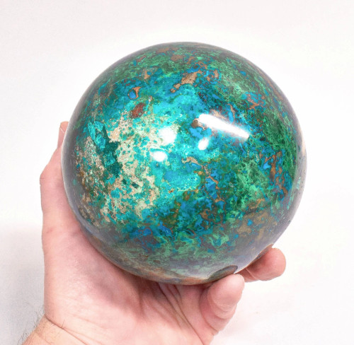 4.84" Polished CHRYSOCOLLA MALACHITE Tentadora mine, Peru E721