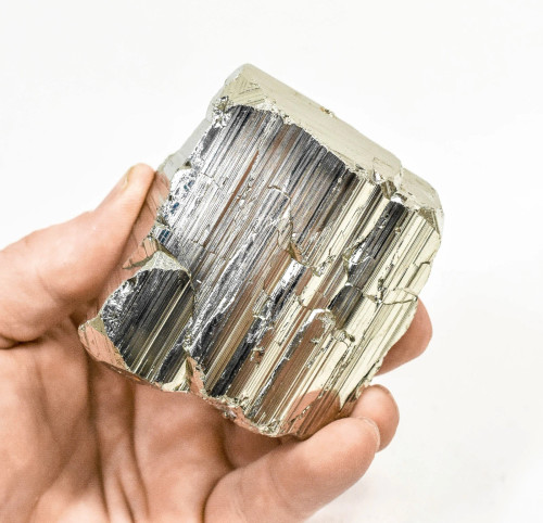 2.87" CUBIC PYRITE Crystal Cluster Huanzala mine, Peru T748