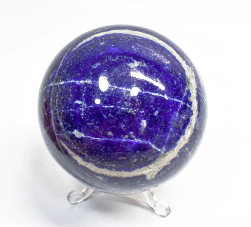 3.22" POLISHED LAPIS LAZULI Sphere With Stand Afghanistan S414