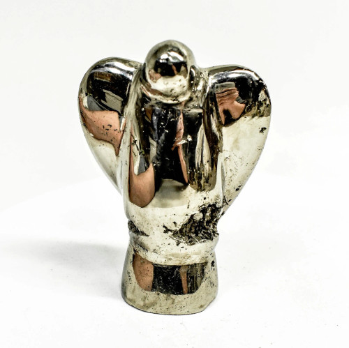 3.70" Polished PYRITE CRYSTAL ANGEL Huanzala mine, Peru T763