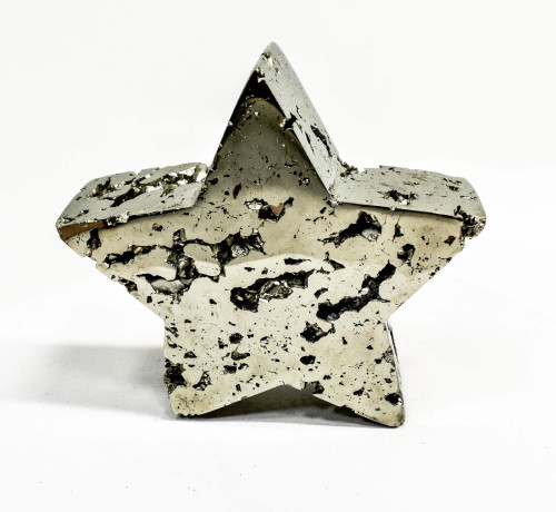 4.21" Polished PYRITE CRYSTAL STAR Huanzala mine, Peru T758