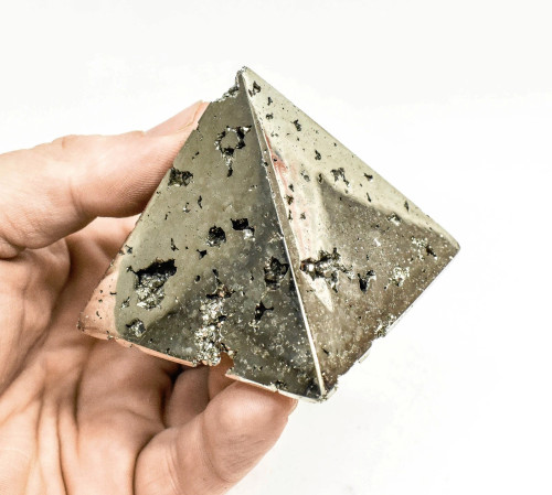 2.16" Polished PYRITE CRYSTAL PYRAMID Huanzala mine, Peru T778