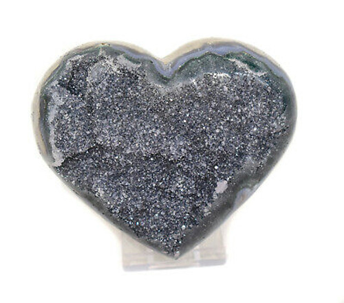 3.93" Beautiful Polished Druzy Sparkly AMETHYST HEART - Brazil P201