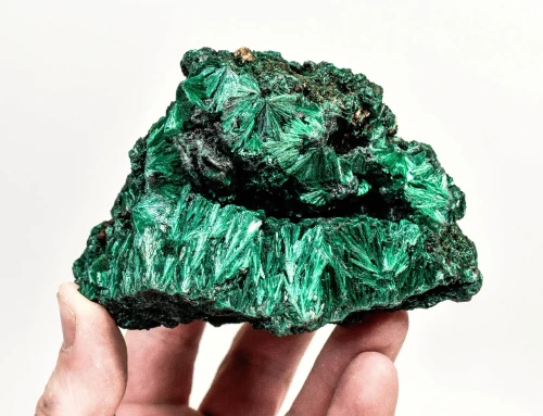 4.05" CHATOYANT FIBROUS MALACHITE With COPPER Mindingi Mine, Congo Q855