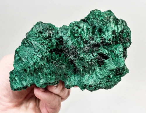 5.27" CHATOYANT FIBROUS MALACHITE Mindingi Mine, Congo Q848