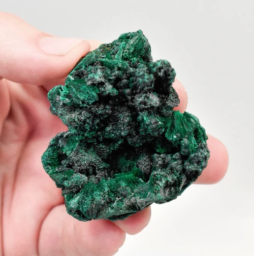 2.16" CHATOYANT FIBROUS MALACHITE Mindingi Mine, Congo Q859