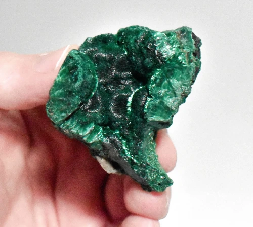 2.16" CHATOYANT FIBROUS MALACHITE Mindingi Mine, Congo Q872
