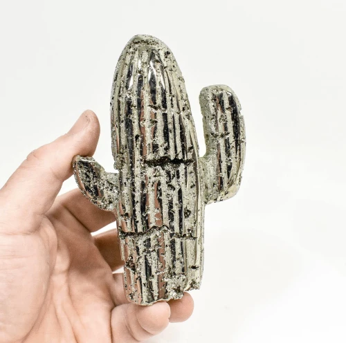4.68" Polished PYRITE Desert CACTUS Huanzala mine, Peru T806
