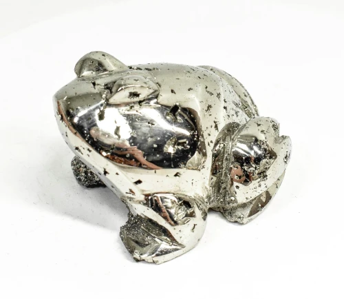 2.75" Polished PYRITE CRYSTAL FROG Carving Huanzala mine, Peru T808