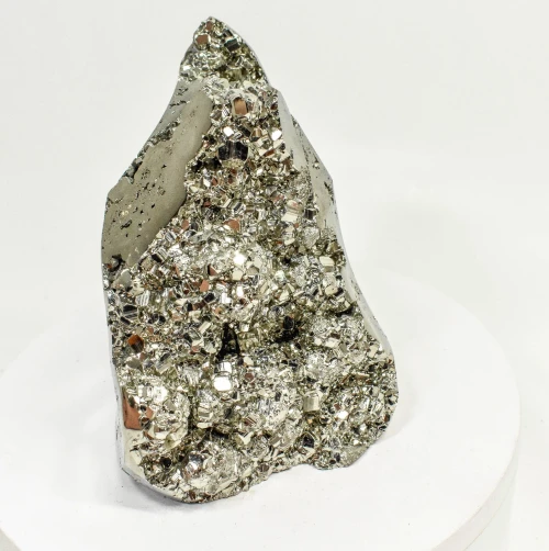 6.02" Polished PYRITE Standing SCULPTURE Carving Huanzala Mine Peru T829